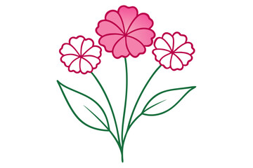 Naklejka premium Elegant Sweet William Flower Sketch A Fine Art Illustration