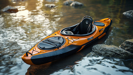 Orange Kayak on Calm River