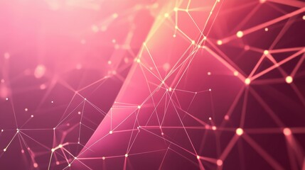 Abstract Technology Background with Lines and Dots in Red Shades