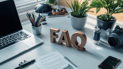 Home office setup faq section on productivity workspace organization indoor plants modern view