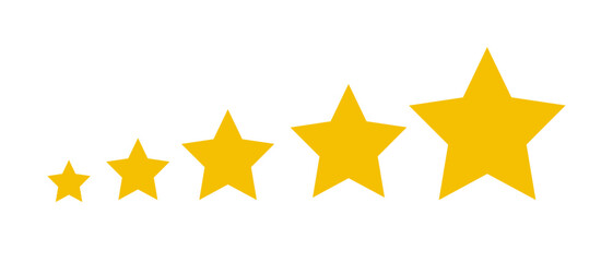 Stars rating in gold color isolated. Stars in modern simple flat style vector