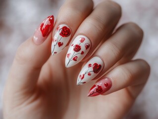 Hand with red flowers