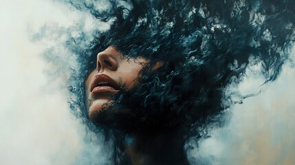 Fototapeta premium Surreal Woman Portrait: Enigma of the Soul