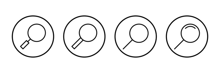 Search icon vector isolated on white background. Glass vector icon. search magnifying glass icon. Find