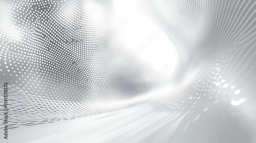 Wall mural abstract space design concept with white light on grey background in halftone style