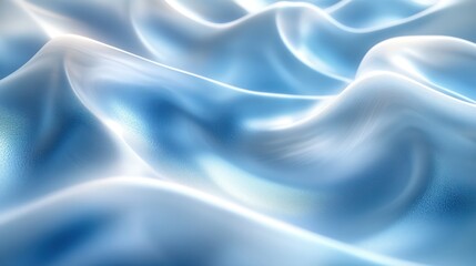 Obraz premium Abstract blue silk fabric waves, flowing textile texture background.