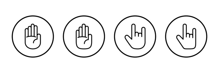 Hand icon vector isolated on white background. Hand gesture. hand stop