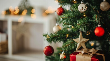 Close up of decorative christmas tree	
