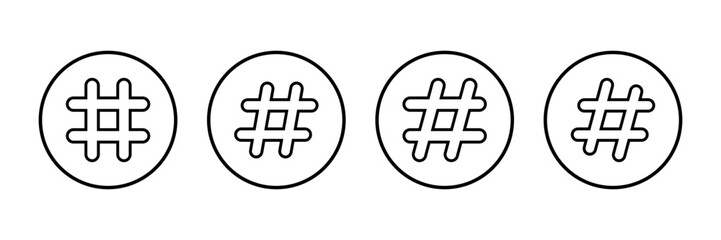 Hashtag icon vector isolated on white background. hashtag vector icon