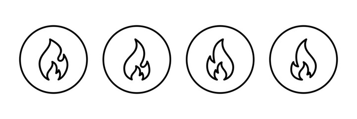 Fire icon vector isolated on white background. Fire flame icon template. Fire flames symbol vector