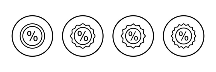 Discount icon vector isolated on white background. Discount tag icon.