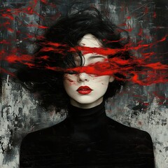 Crimson Veils: A Study in Passion and Mystery