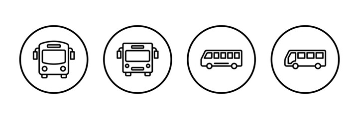 Bus Icon vector isolated on white background. Black bus vector icon
