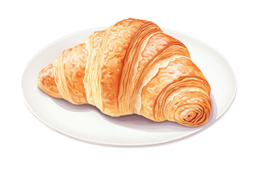 Croissant plate food viennoiserie.
