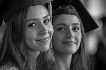 Fototapeta premium Female Graduates at Commencement