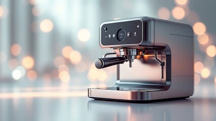 Vibrant coffee machine bokeh, perfect for a coffee shop design.