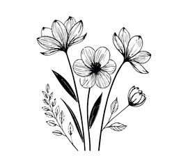 flower icon Line art vector