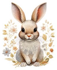 PNG The rabbit in embroidery style rodent animal mammal.