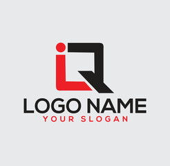 illustration of letter IQ   symbol business logo design