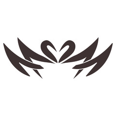 Tribal Tattoo Shape in Black Color Design. Vector Illustration on White Background