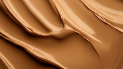 Fototapeta premium Close-up textured background of brown liquid. Background Close-up view of the surface of beauty cosmetics for skin care and beauty care.