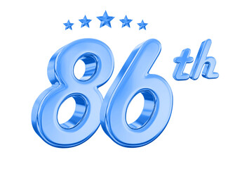 86 Year Anniversary Blue Number