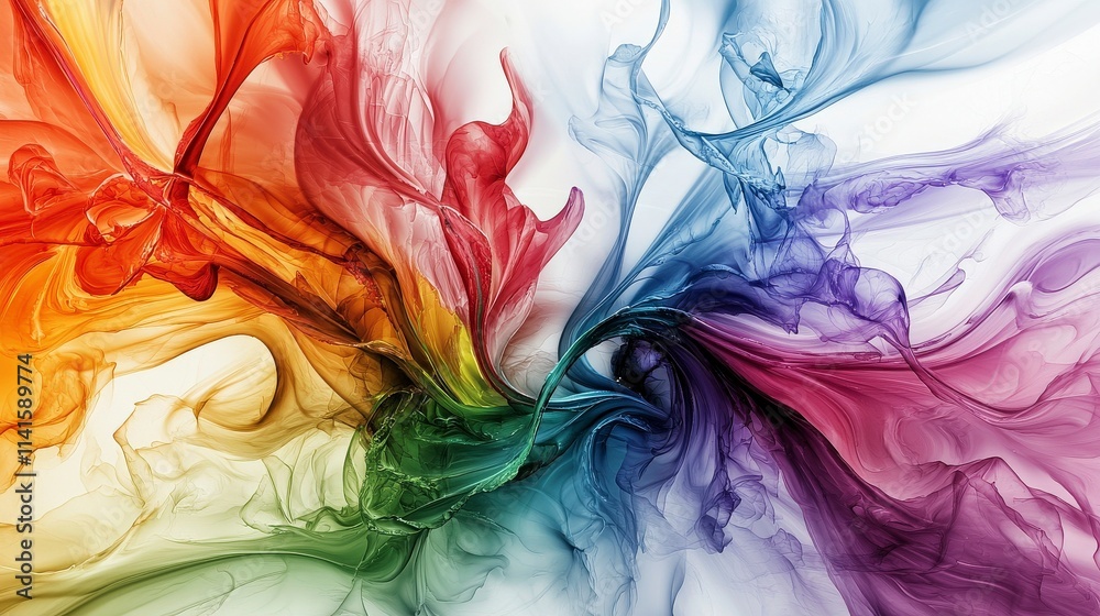 Poster vibrant swirling colors creating a joyful landscape abstract art colorful environment artistic viewp