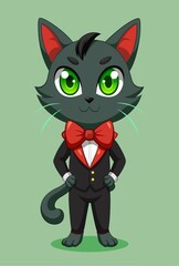 beautiful cat in a suit and with a bow tie