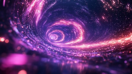 Vortex of Glowing Light in a Cosmic Space Tunnel - Made with Generative AI