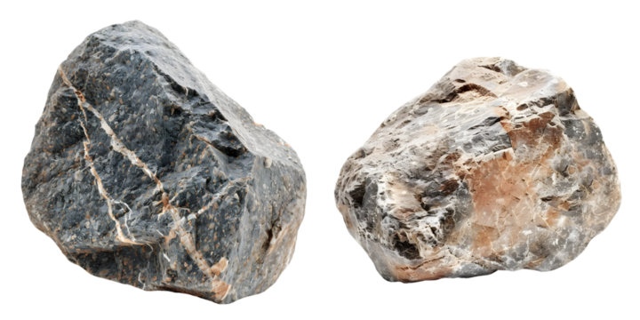 heavy rock isolated on a white background. Generative AI.