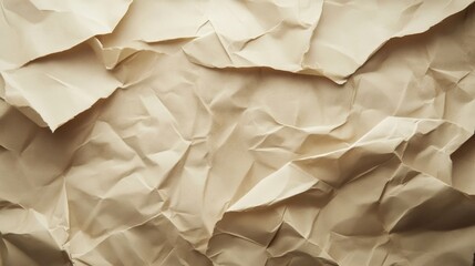 Obraz premium Crumpled Beige Paper Texture Background