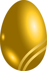 Golden egg cartoon illustration with pattern suitable for Easter.
