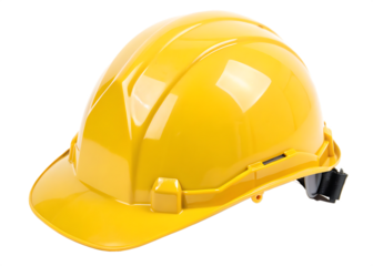  yellow safety construction helmet isolated on  white background PNG.AI GENERATED