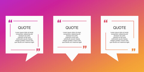 quote frames vector collection. speech bubbles text box with quotation set.