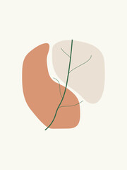 Boho abstract shapes vector illustration