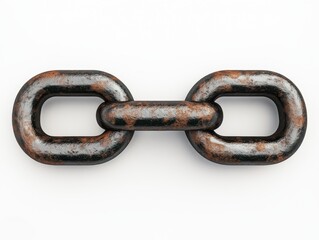 Obraz premium Industrial chain link connected a minimalist setting close-up isolated background