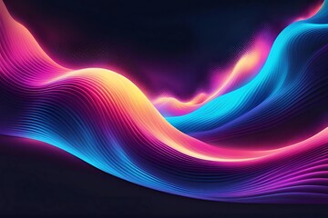 Colorful neon abstract wave background
