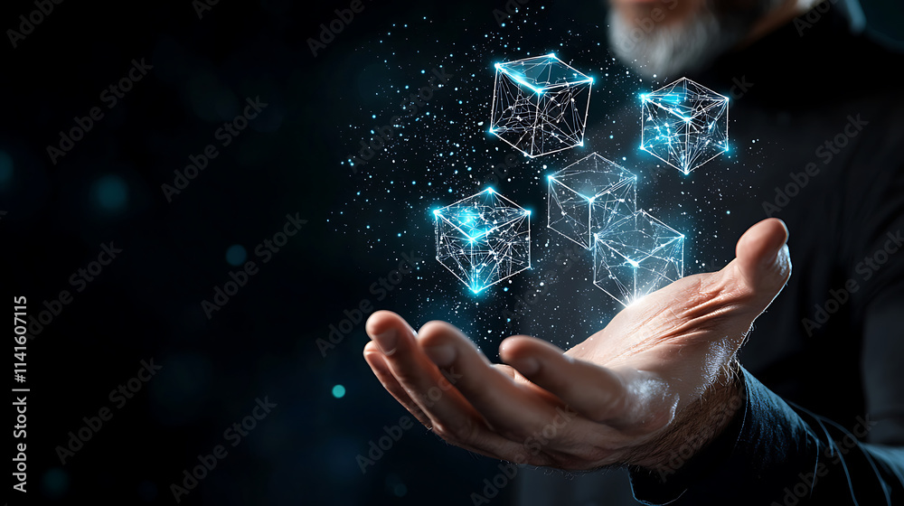 Poster digital innovation unleashed abstract technology visual graphic futuristic setting close-up view con
