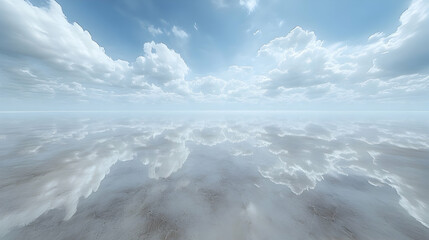 Cloudscape reflection serene landscape; peaceful sky; digital art; website background.