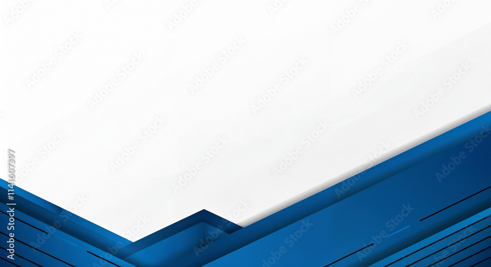 Poster abstract hi-tech background with blue geometric tech shapes and lines with empty space for text. gen
