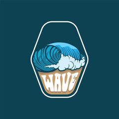 wave logo vector image