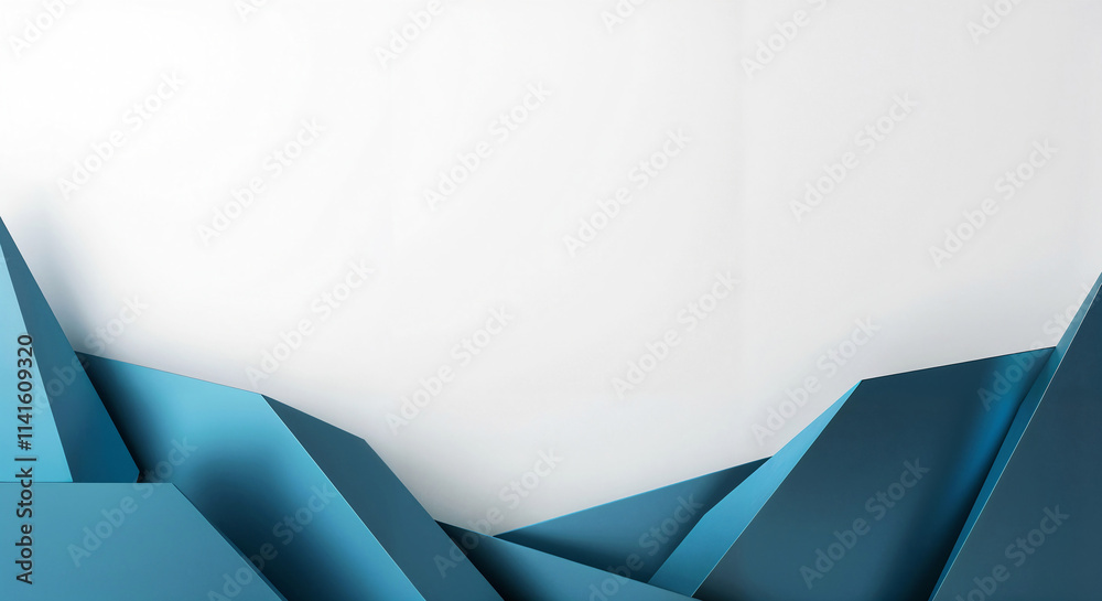 Poster abstract hi-tech background with blue geometric tech shapes and lines with empty space for text. gen