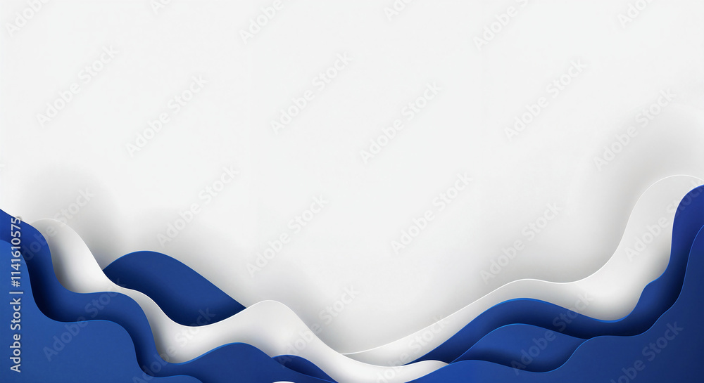 Poster abstract white background with blue geometric tech shapes and lines with empty space for text . gene