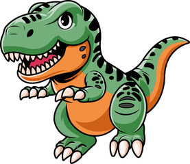 Funny Tyrannosaurus Rex Dinosaur Cartoon Character Illustration