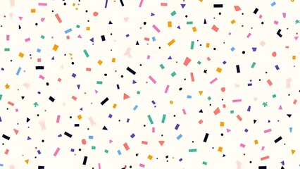 Playful 90s Vibes Line Doodle Background Pattern for Trendy Confetti-Style Wallpaper
