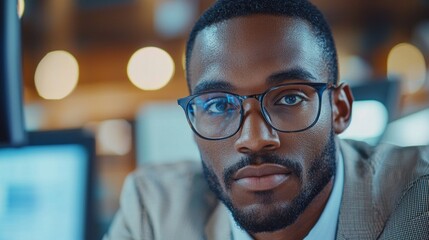 Fototapeta premium A man wearing glasses and a suit
