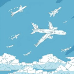 airplane and clouds