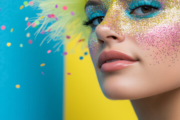 Portrait of a woman with carnival make-up