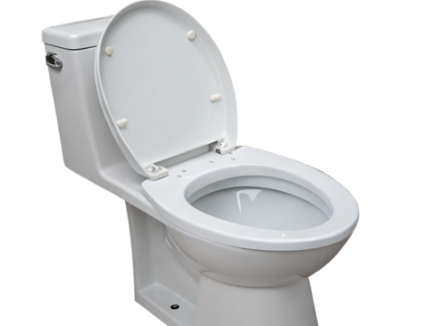 modern white toilet with lid open on isolated on white Background PNG.AI GENERATED