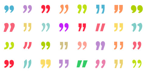 quote marks vector collection. quotation speech mark symbol illustration set.